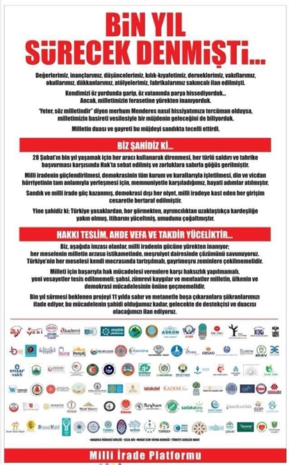 STK'lardan AK Parti'ye destek bildirisi